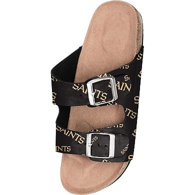 Women's FOCO New Orleans Saints Mini Print Double-Buckle Sandals