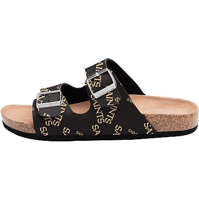 Women's FOCO New Orleans Saints Mini Print Double-Buckle Sandals