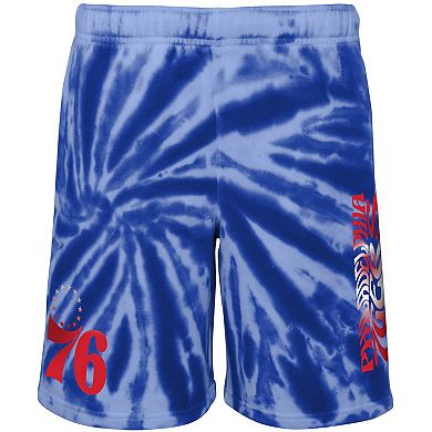 Youth Royal Philadelphia 76ers Santa Monica Tie-Dye Shorts