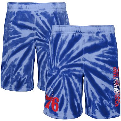 Youth Royal Philadelphia 76ers Santa Monica Tie-Dye Shorts