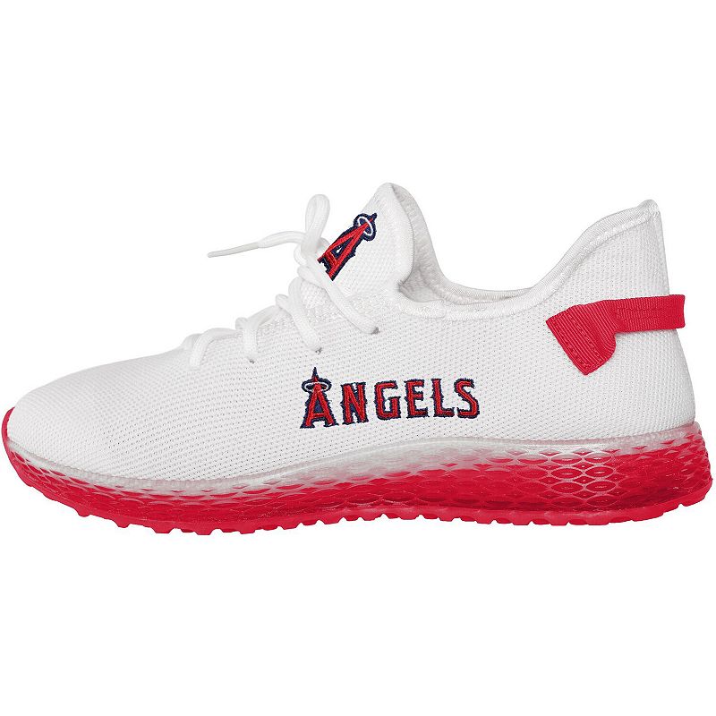 Mens FOCO Los Angeles Angels Gradient Sole Knit Sneakers, Size: 7, White