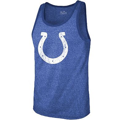 Men's Majestic Threads Jonathan Taylor Royal Indianapolis Colts Player Name & Number Tri-Blend Tank Top