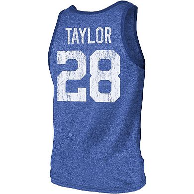 Men's Majestic Threads Jonathan Taylor Royal Indianapolis Colts Player Name & Number Tri-Blend Tank Top