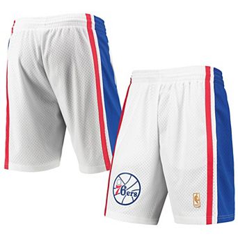 Men's Mitchell & Ness White Philadelphia 76ers 1996-97 Hardwood Classics Swingman Shorts