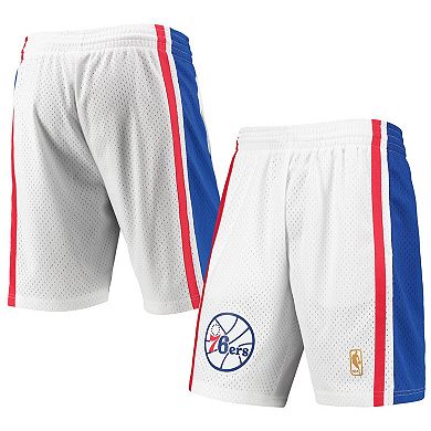 Men's Mitchell & Ness White Philadelphia 76ers 1996-97 Hardwood Classics Swingman Shorts