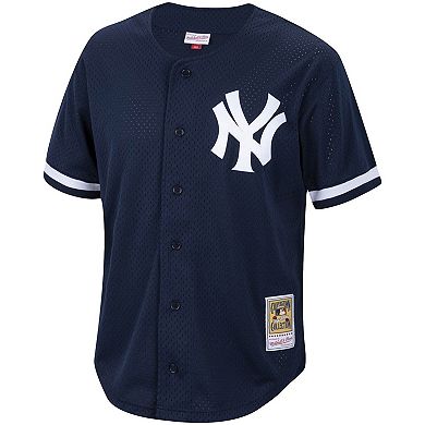 Men's Mitchell & Ness Reggie Jackson Navy New York Yankees Cooperstown Collection Mesh Batting Practice Button-Up Jersey