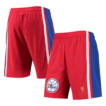 Men's Mitchell & Ness Red Philadelphia 76ers 1996-97 Hardwood Classics Swingman Shorts