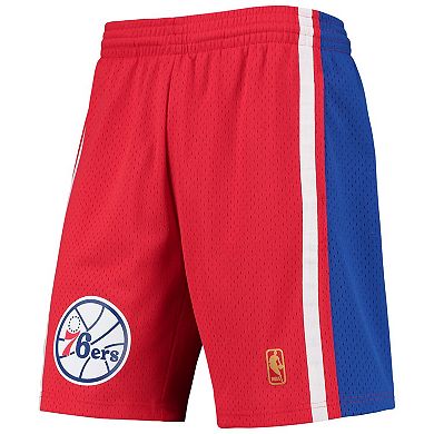 Men's Mitchell & Ness Red Philadelphia 76ers 1996-97 Hardwood Classics Swingman Shorts