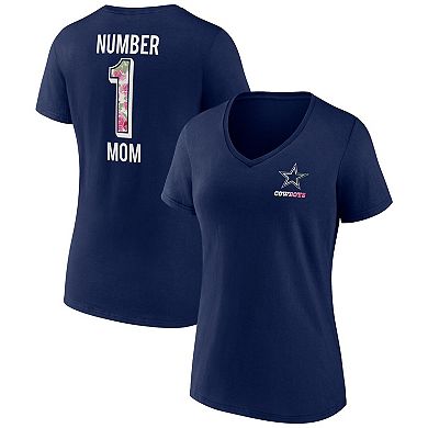 Women's Fanatics Branded Navy Dallas Cowboys Mother's Day Team V-Neck T-Shirt
