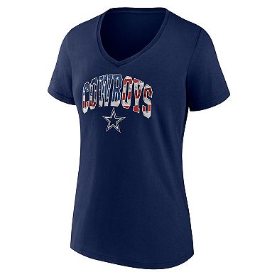 Women's Fanatics Branded Navy Dallas Cowboys Banner Wave Iconic V-Neck ...