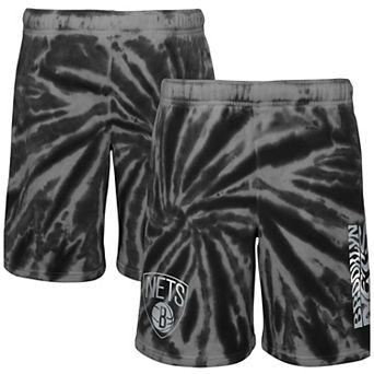 Youth Black Brooklyn Nets Santa Monica Tie-Dye Shorts
