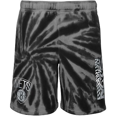 Youth Black Brooklyn Nets Santa Monica Tie-Dye Shorts