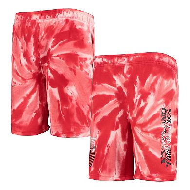 Youth Red Portland Trail Blazers Santa Monica Tie-Dye Shorts
