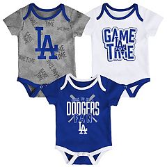 Los Angeles Dodgers Infant Extra Base Hit Raglan Full-Snap Romper - Heather  Gray