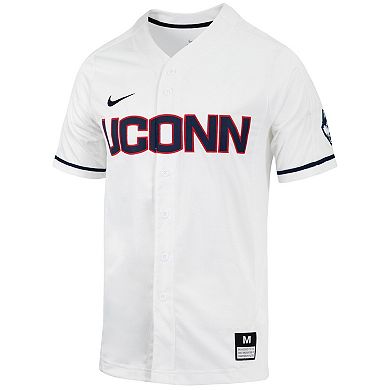 Men's Nike White UConn Huskies Replica Full-Button Baseball Jersey