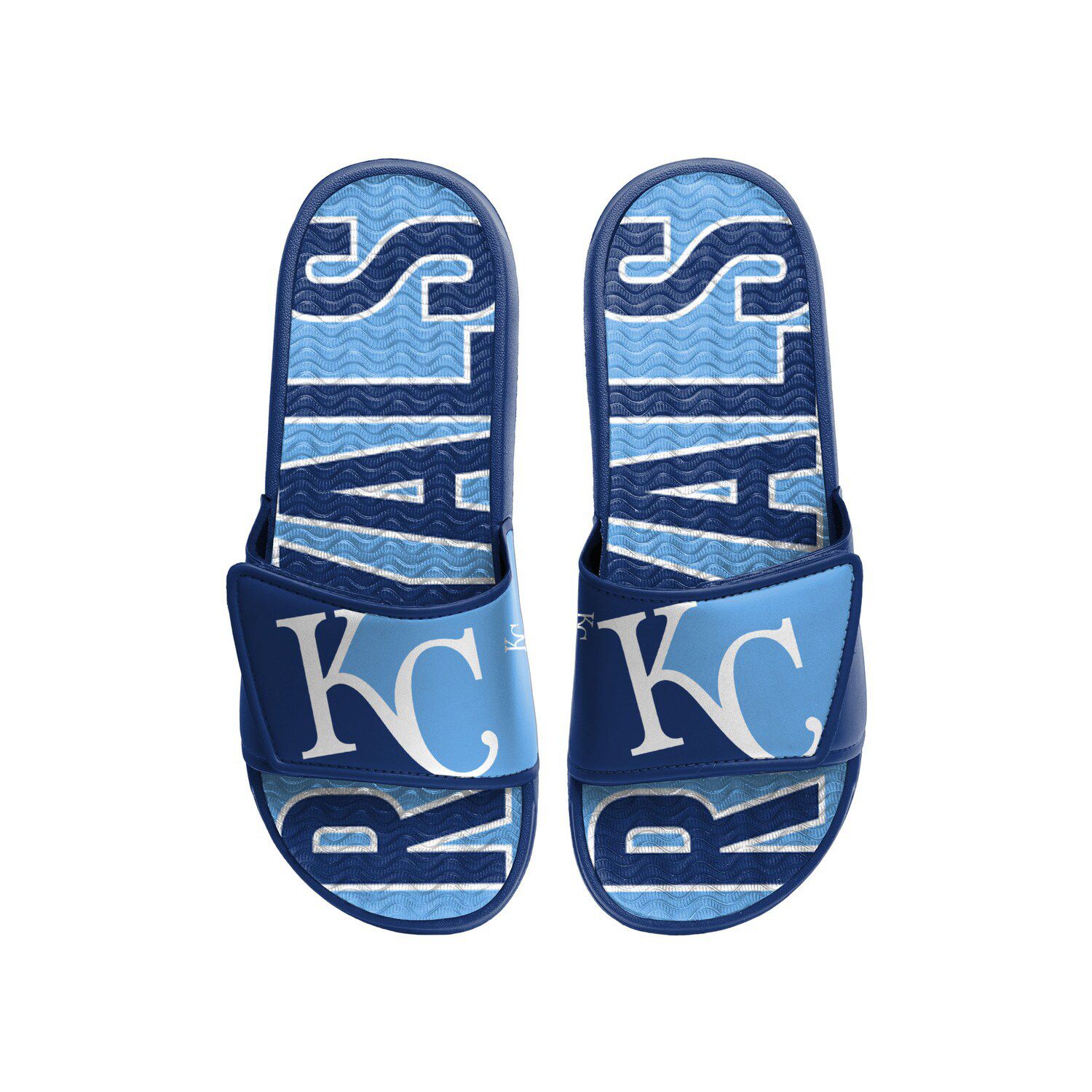 Youth FOCO Detroit Lions Colorblock Big Logo Legacy Slide Sandals