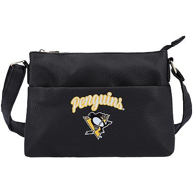Women's FOCO Pittsburgh Penguins Logo Script Crossbody Handbag