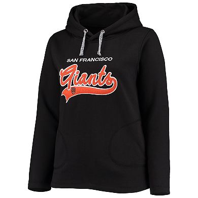 Women's Soft as a Grape Black San Francisco Giants Plus Size Side Split Pullover Hoodie