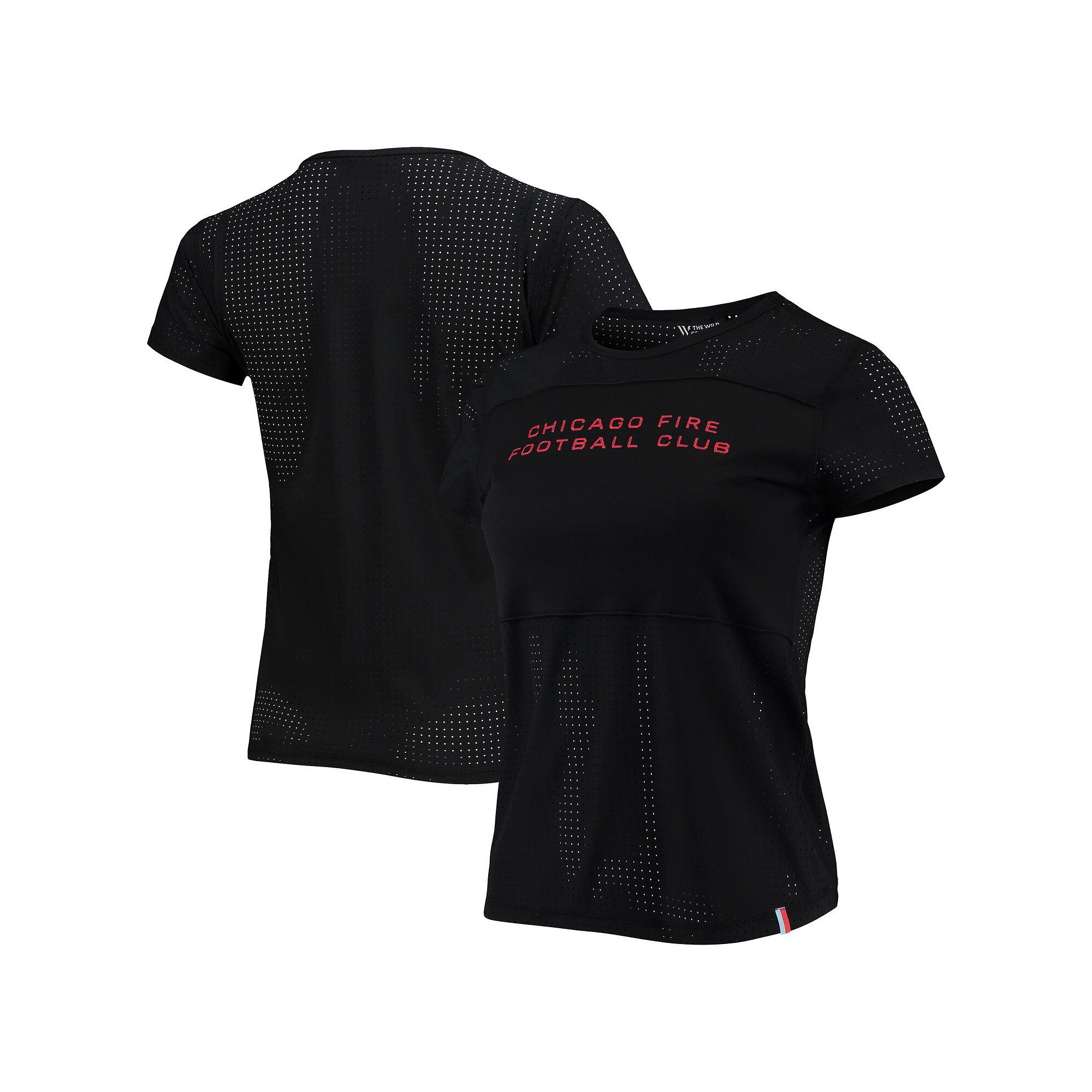 Womens The Wild Collective Black Chicago Fire Mesh T-Shirt, Size: Medium, 