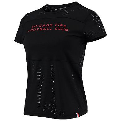 Women's The Wild Collective Black Chicago Fire Mesh T-Shirt