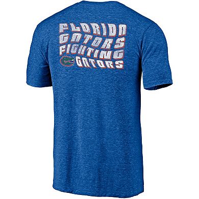 Men's Fanatics Branded Heathered Royal Florida Gators Wavy Tri-Blend T-Shirt