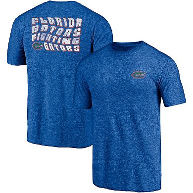 Men's Fanatics Branded Heathered Royal Florida Gators Wavy Tri-Blend T-Shirt