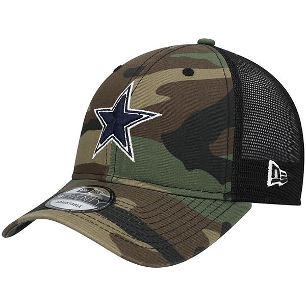 Dallas Cowboys New Era Basic 9TWENTY Trucker Snapback Hat - Camo/Black