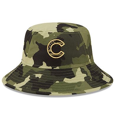 Men's New Era Camo Chicago Cubs 2022 Armed Forces Day Bucket Hat