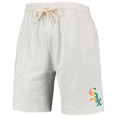 Men's Concepts Sport Oatmeal Chicago White Sox Mainstream Logo Terry Tri-Blend Shorts