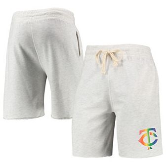 Men's Concepts Sport Oatmeal Minnesota Twins Mainstream Logo Terry Tri-Blend Shorts