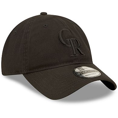 Men's New Era Colorado Rockies Black On Black Core Classic 2.0 9TWENTY Adjustable Hat