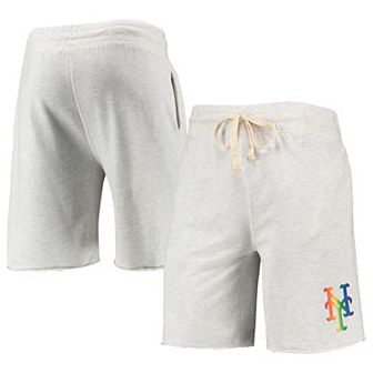 Men's Concepts Sport Oatmeal New York Mets Mainstream Logo Terry Tri-Blend Shorts