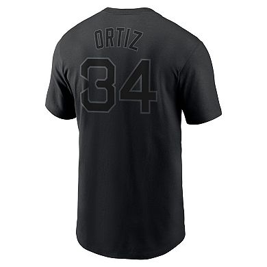 Men's Nike David Ortiz Black Boston Red Sox Name & Number T-Shirt