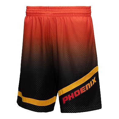 Men's Mitchell & Ness Orange/Black Phoenix Suns 1996/97 Hardwood Classics Fadeaway Reload 3.0 Swingman Shorts