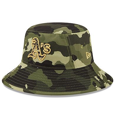 Men's New Era Camo Oakland Athletics 2022 Armed Forces Day Bucket Hat