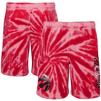 Youth Red Toronto Raptors Santa Monica Tie-Dye Shorts