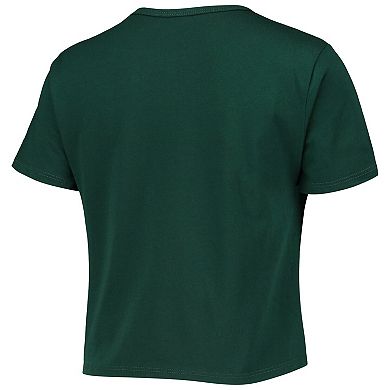 Women's ZooZatz Green Michigan State Spartans Core Laurels Cropped T-Shirt