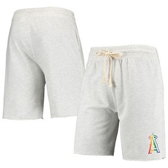Men's Concepts Sport Oatmeal Los Angeles Angels Mainstream Logo Terry Tri-Blend Shorts