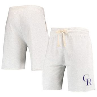 Men's Concepts Sport Oatmeal Colorado Rockies Mainstream Terry Tri-Blend Shorts