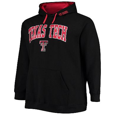 Men's Colosseum Black Texas Tech Red Raiders Big & Tall Arch & Logo 2.0 Pullover Hoodie