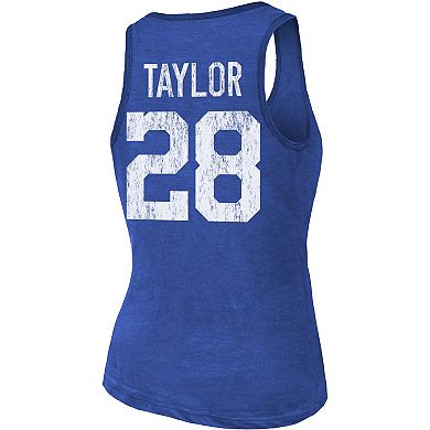 Women's Majestic Threads Jonathan Taylor Royal Indianapolis Colts Player Name & Number Tri-Blend Tank Top