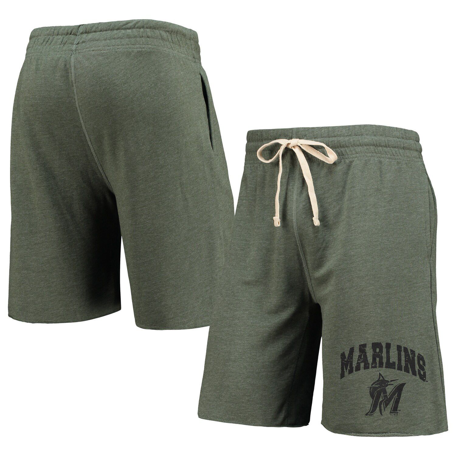 Miami Marlins Infant Ground Out Baller Raglan T-Shirt and Shorts Set -  Blue/Heather Gray