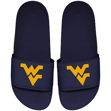 Youth ISlide Navy West Virginia Mountaineers Primary Motto Slide Sandals
