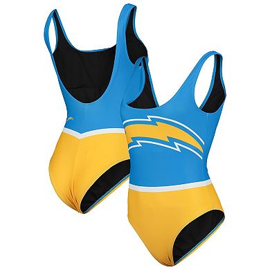Women's FOCO Powder Blue Los Angeles Chargers Team One-Piece Swimsuit