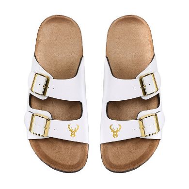 Women's FOCO Milwaukee Bucks Double-Buckle Sandals
