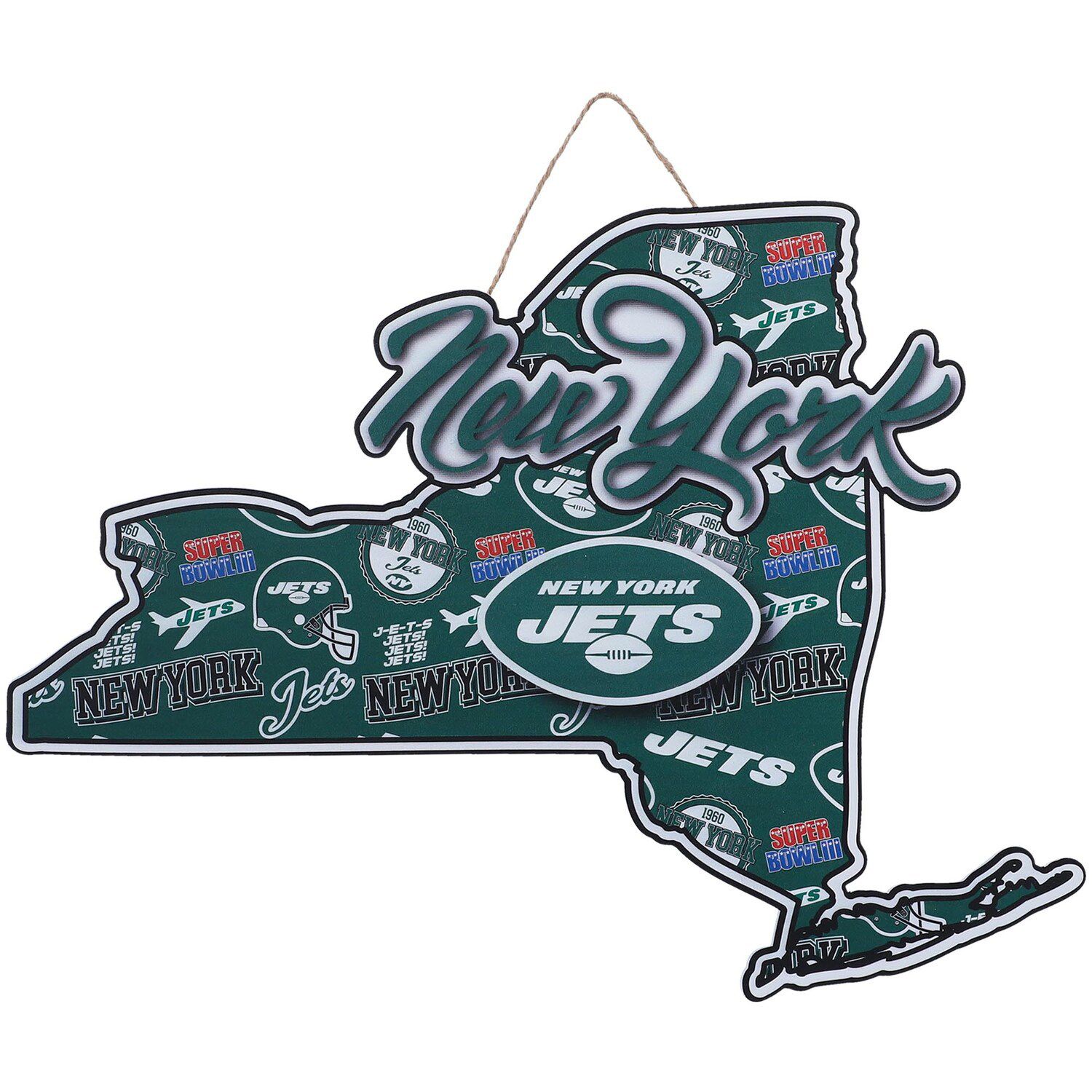 New York Jets Team Logo Progression 6x12 – Fan Creations GA