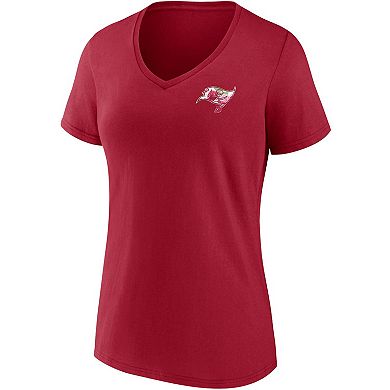 Women's Fanatics Branded Red Tampa Bay Buccaneers Team Mother's Day V-Neck T-Shirt