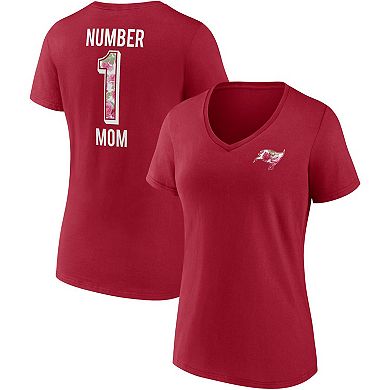 Women's Fanatics Branded Red Tampa Bay Buccaneers Team Mother's Day V-Neck T-Shirt