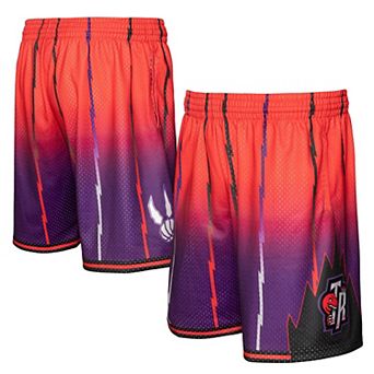 Men's Mitchell & Ness Red/Purple Toronto Raptors 1998/99 Hardwood Classics Fadeaway Reload 3.0 Swingman Shorts
