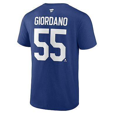 Men's Fanatics Branded Mark Giordano Blue Toronto Maple Leafs Authentic Stack Name & Number T-Shirt